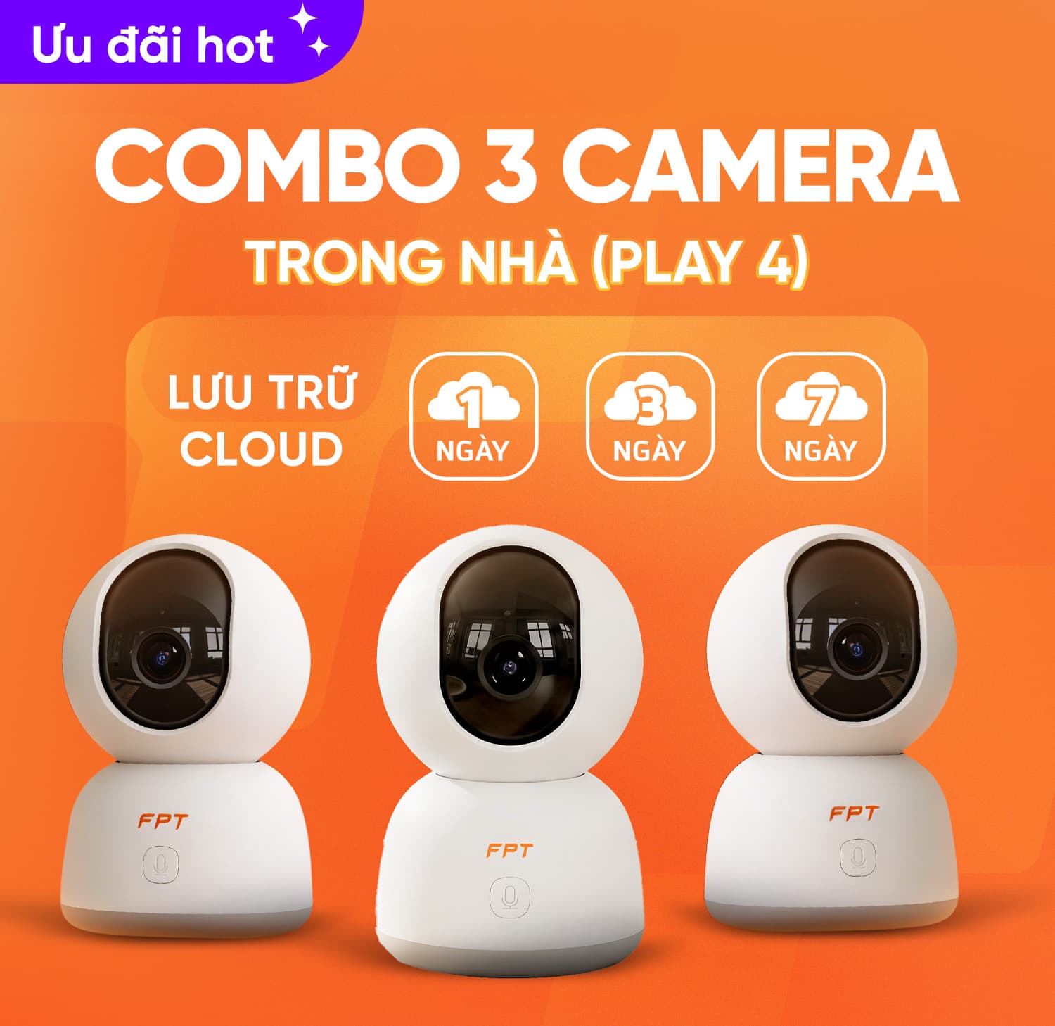 Combo 3 Camera Trong Nhà